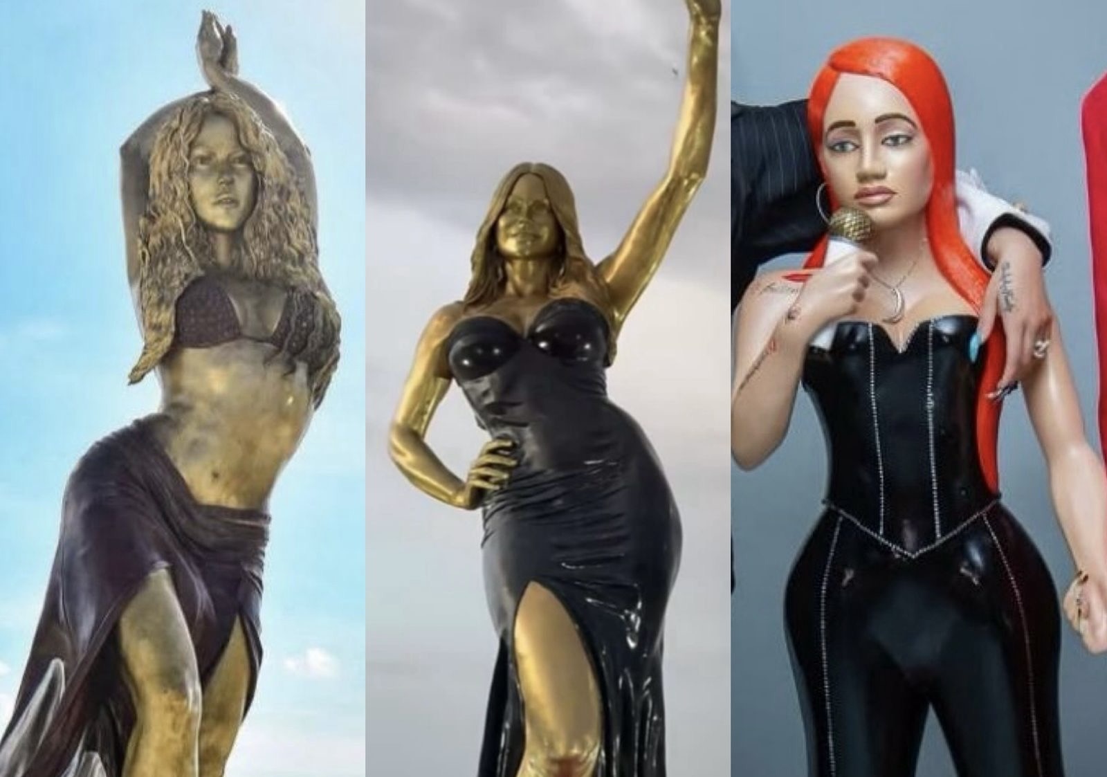 Estatuas de famosos virales en las redes: ¿Cuál de las tres te gusta más?