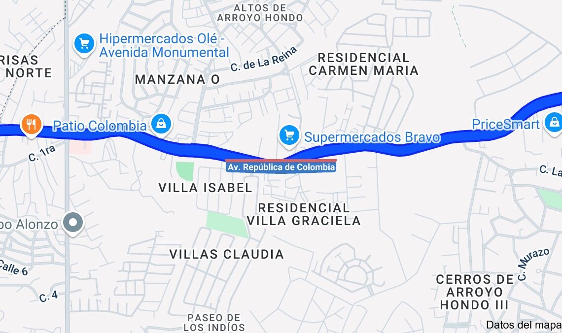 Mejora vial en la República de Colombia en Santo Domingo