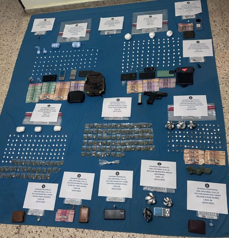DNCD desmantela red de microtráfico en San Cristóbal