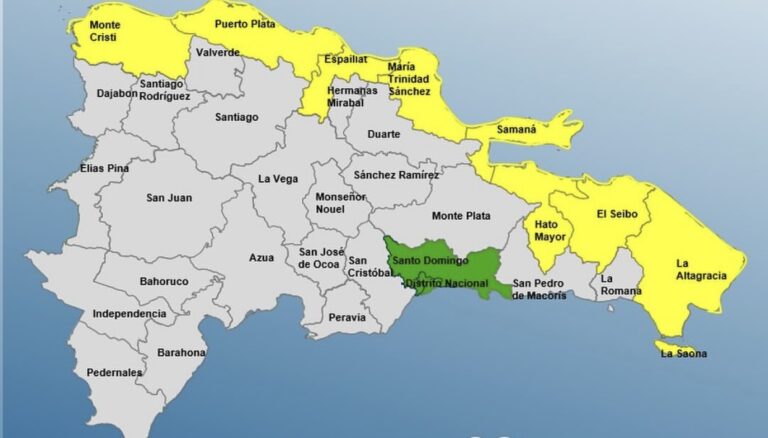 COE eleva a ocho provincias en alerta amarilla