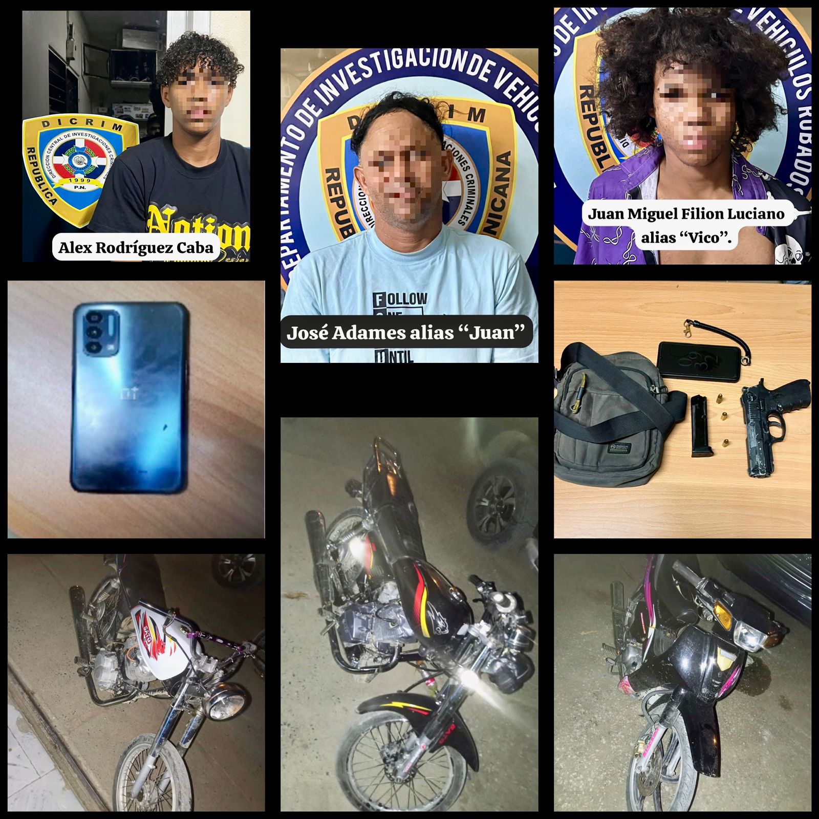 Desmantelan banda de robos y tráfico de motos en Santiago