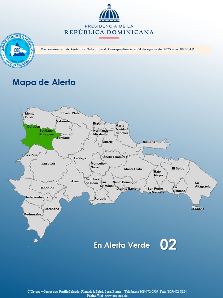 Alerta Verde en Santo Domingo por condiciones climáticas