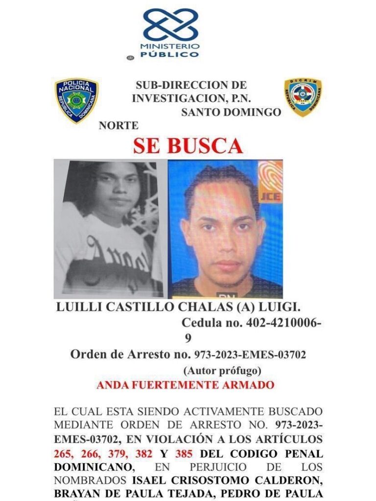 Policía Nacional busca a peligroso delincuente “Luigi” por comisión de distintos delitos en SDN