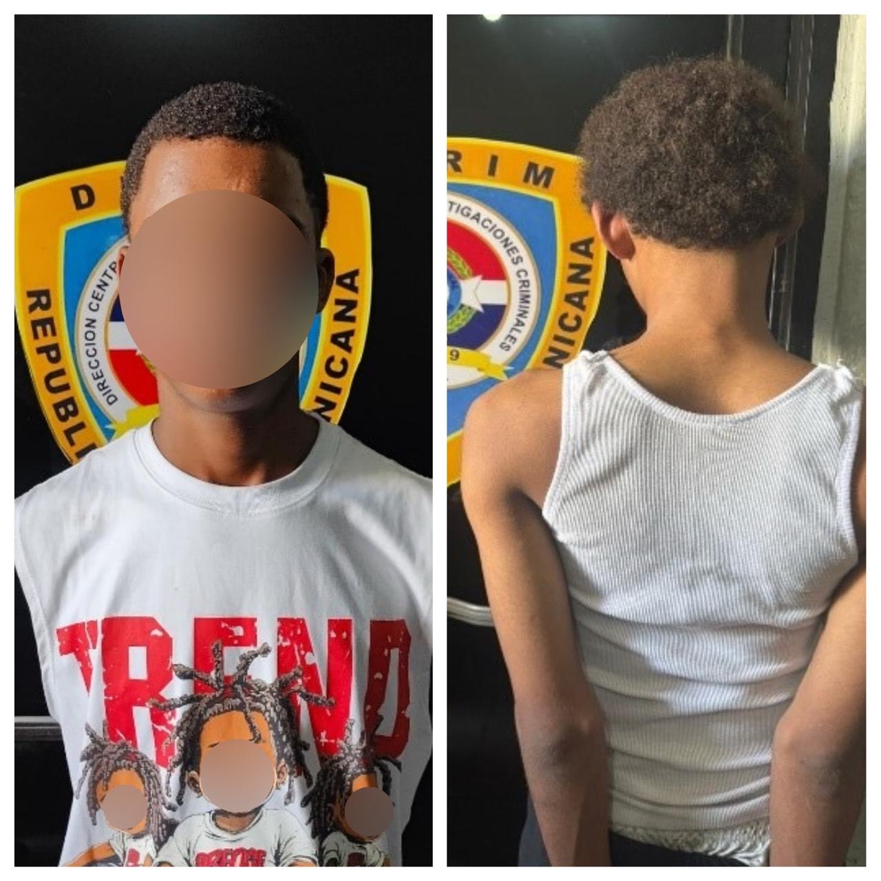 Policía Nacional, junto al MP, apresa a dos jóvenes, incluido un menor de 14 años, captados en video asaltando a una señora en San Cristóbal