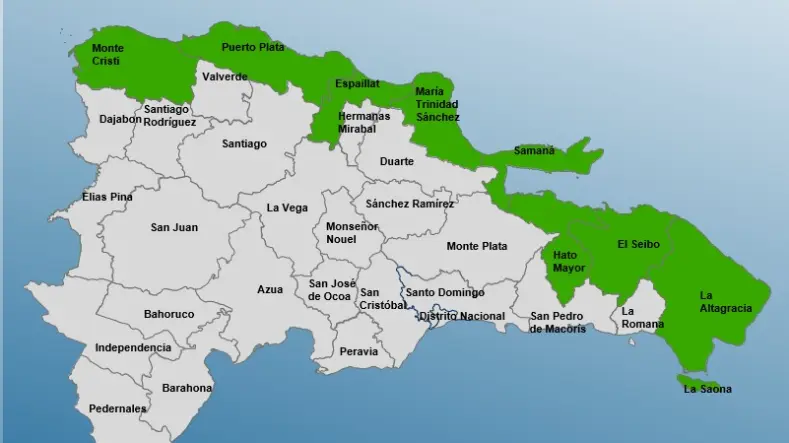 COE emite alerta verde en ocho provincias costeras por lluvias asociadas al huracán Erin