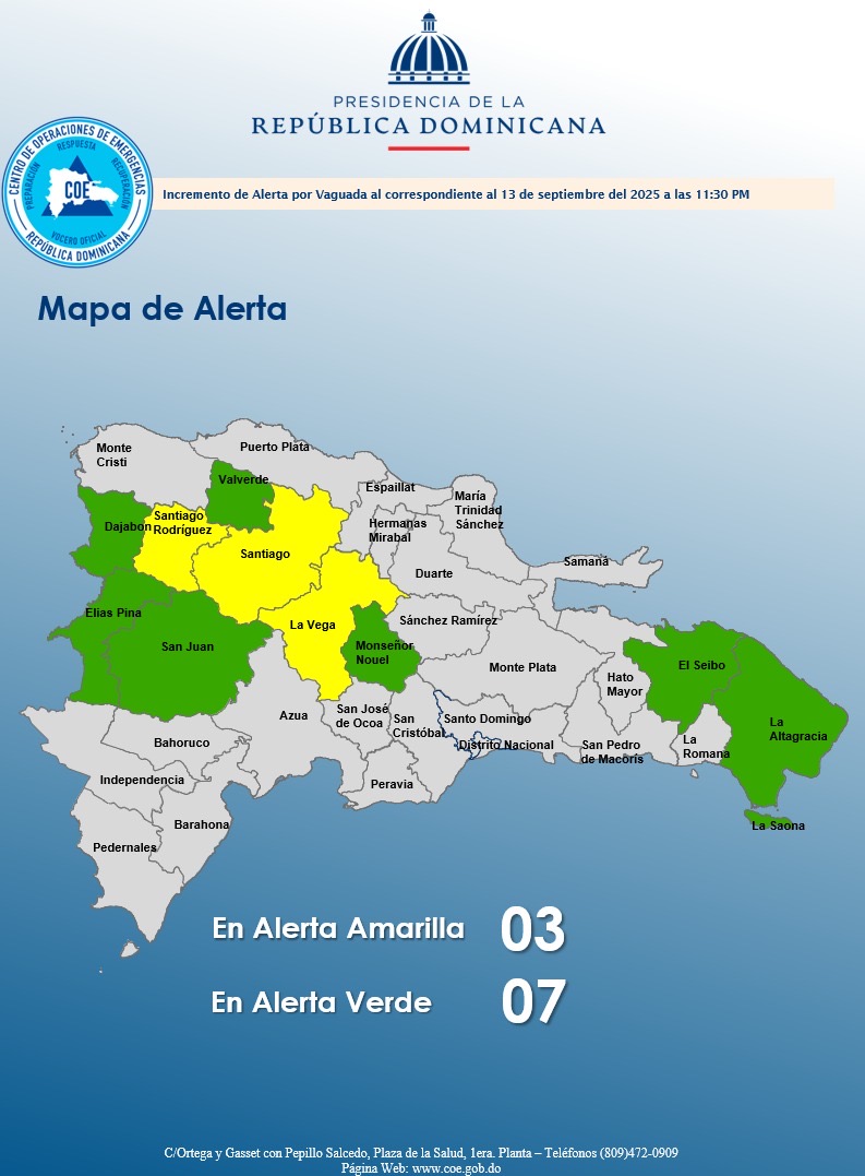 COE emite alerta verde y amarilla por aguaceros y tormentas eléctricas este domingo