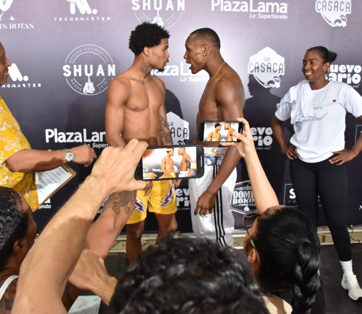 Boxeadores se mostraron optimistas en la ceremonia del pesaje para la cartelera de este viernes