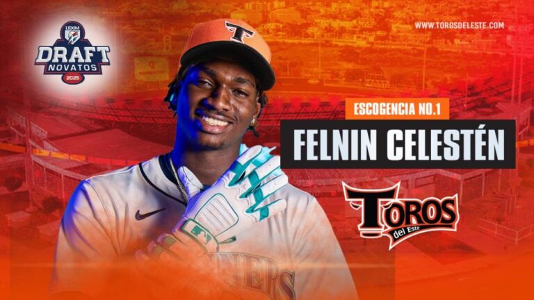 Los Toros del Este escogieron a Felnin Celesten como primera selección del Draft de Novatos de la pelota invernal dominicana