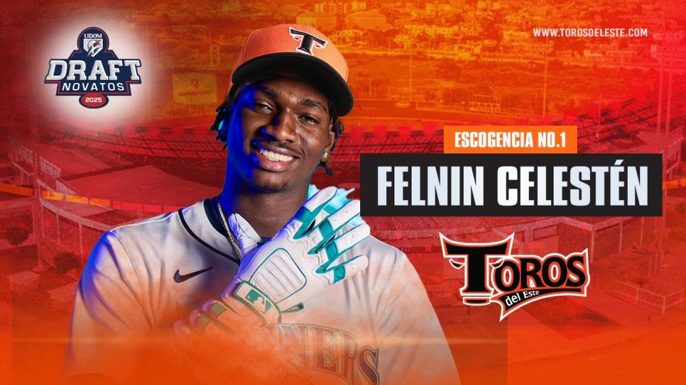 Los Toros del Este escogieron a Felnin Celesten como primera selección del Draft de Novatos de la pelota invernal dominicana