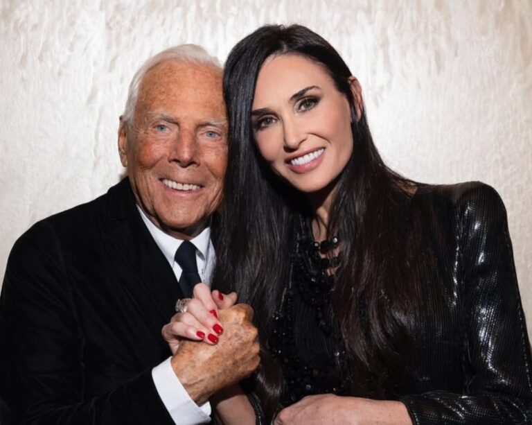 Demi Moore lamenta la partida de Giorgio Armani y expresa su gratitud por el legado del diseñador
