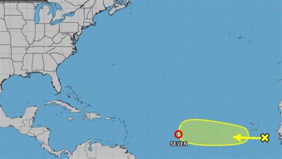 Se desarrolla la depresión tropical no. 7 en el Atlántico