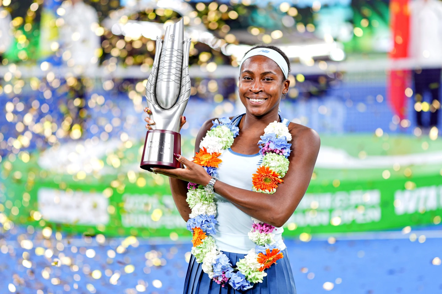 La tenista estadounidense Coco Gauff ganó el Abierto de Wuhan tras derrotar a su compatriota Jessica Pegula