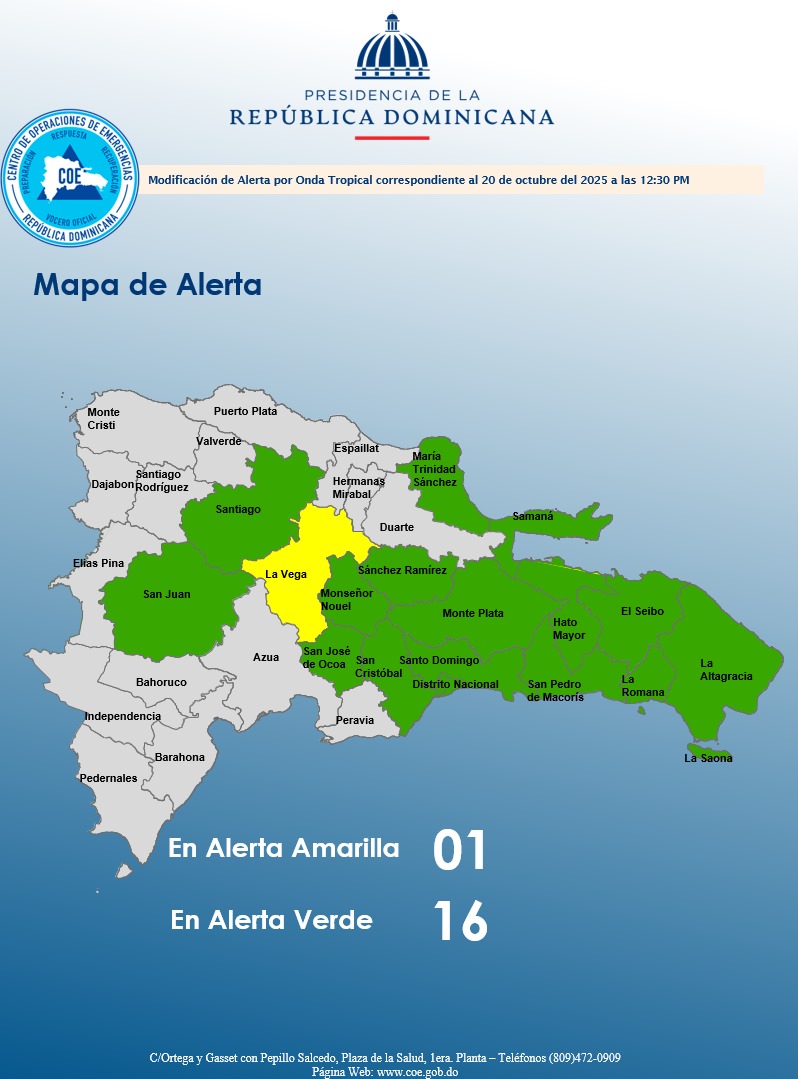 COE pone en alerta a 17 provincias por posibles inundaciones y deslizamientos