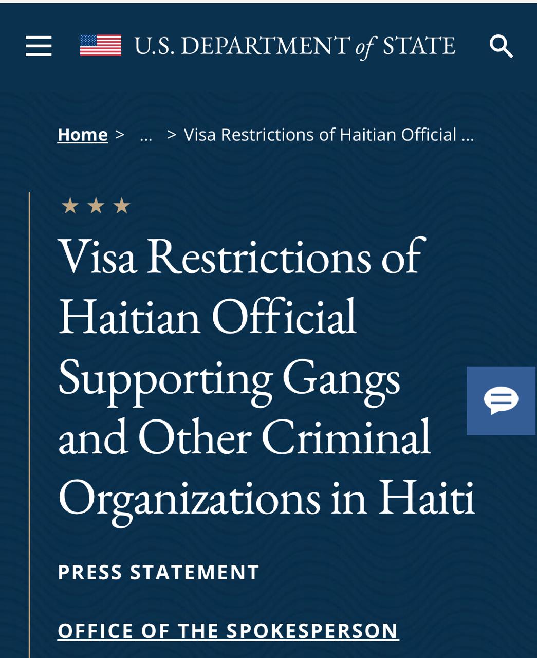 Portavoz de Estados Unidos afirma que haitianos están hartos de las pandillas