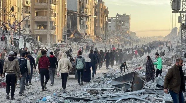 familias de Gaza regresan a su hogar