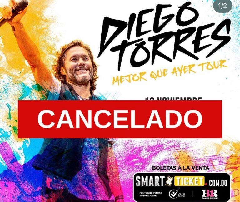 BigStarSD anuncia la cancelación del concierto de Diego Torres “Mejor Que Ayer Tour”