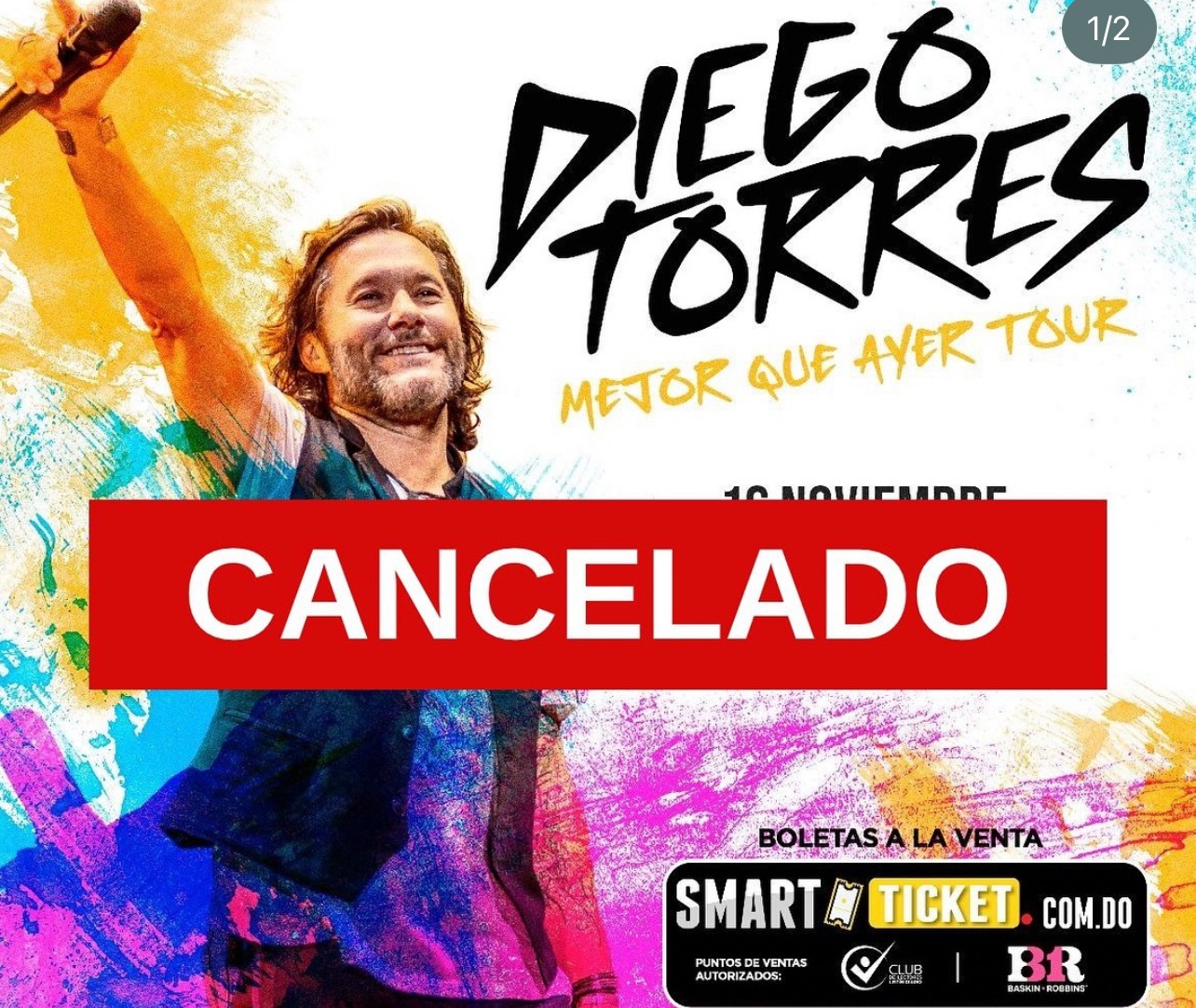 BigStarSD anuncia la cancelación del concierto de Diego Torres “Mejor Que Ayer Tour”