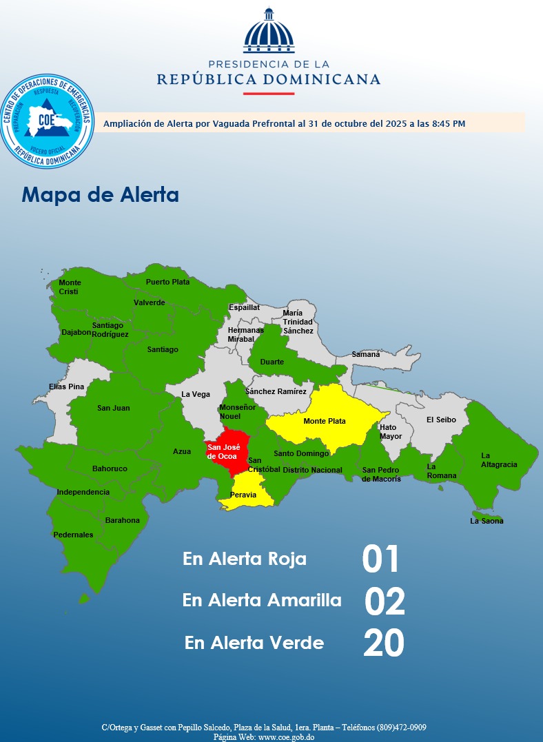 Hay 23 provincias bajo vigilancia por lluvias intensas en fin de semana