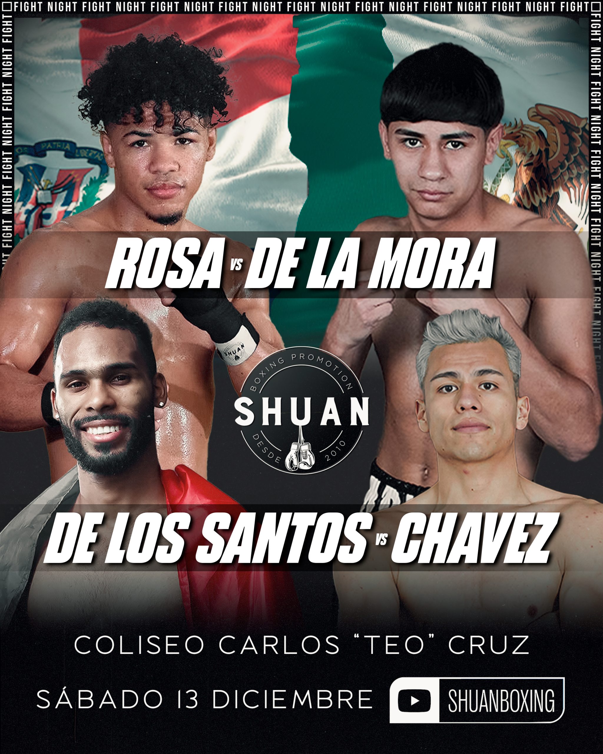 Los dominicanos Erick "Mini Pacman" Rosa y Edwin de los Santos ponen en juego su futuro ante púgiles mexicanos