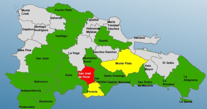 COE emite alerta para 19 provincias por fuertes lluvias y posibles inundaciones