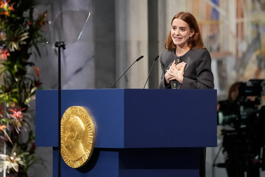 Ana Corina Sosa recibe el Nobel de la Paz en Oslo