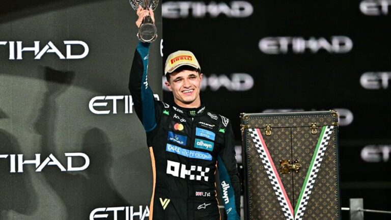 El británico Lando Norris de la McLaren conquistó su primer título de Fórmula 1 en el Gran Premio de Abu Dabi