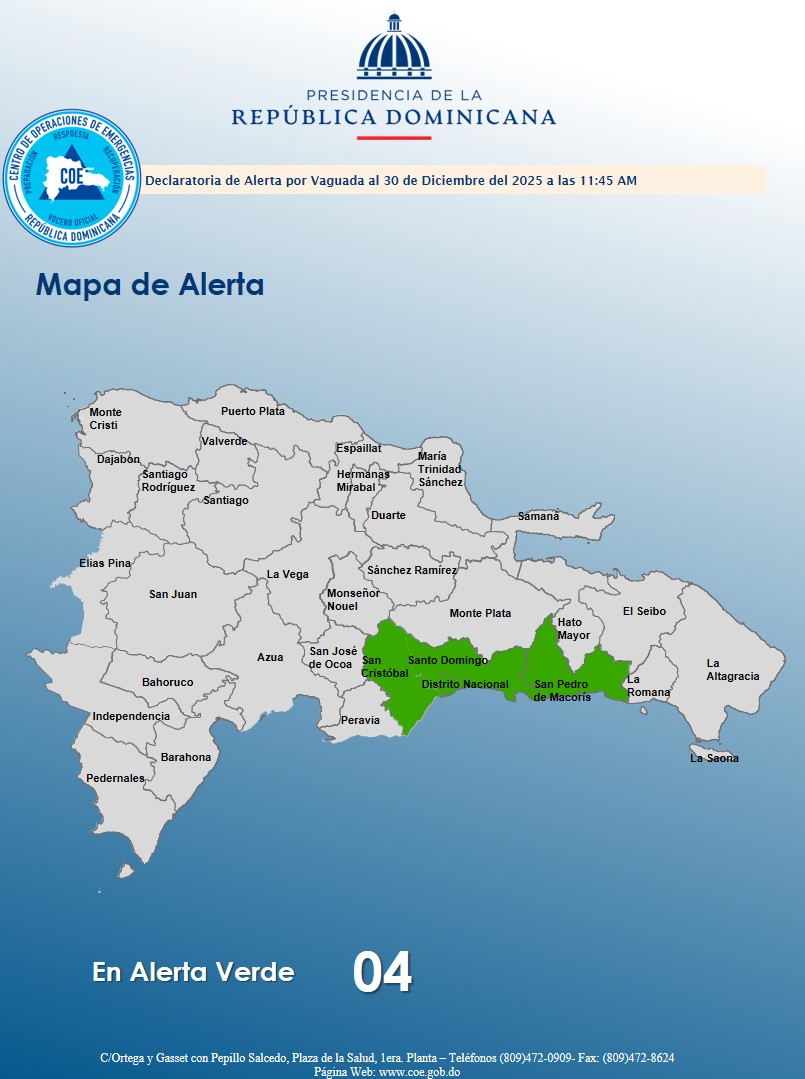 COE emite alerta verde por lluvias y posibles inundaciones en varias provincias del país