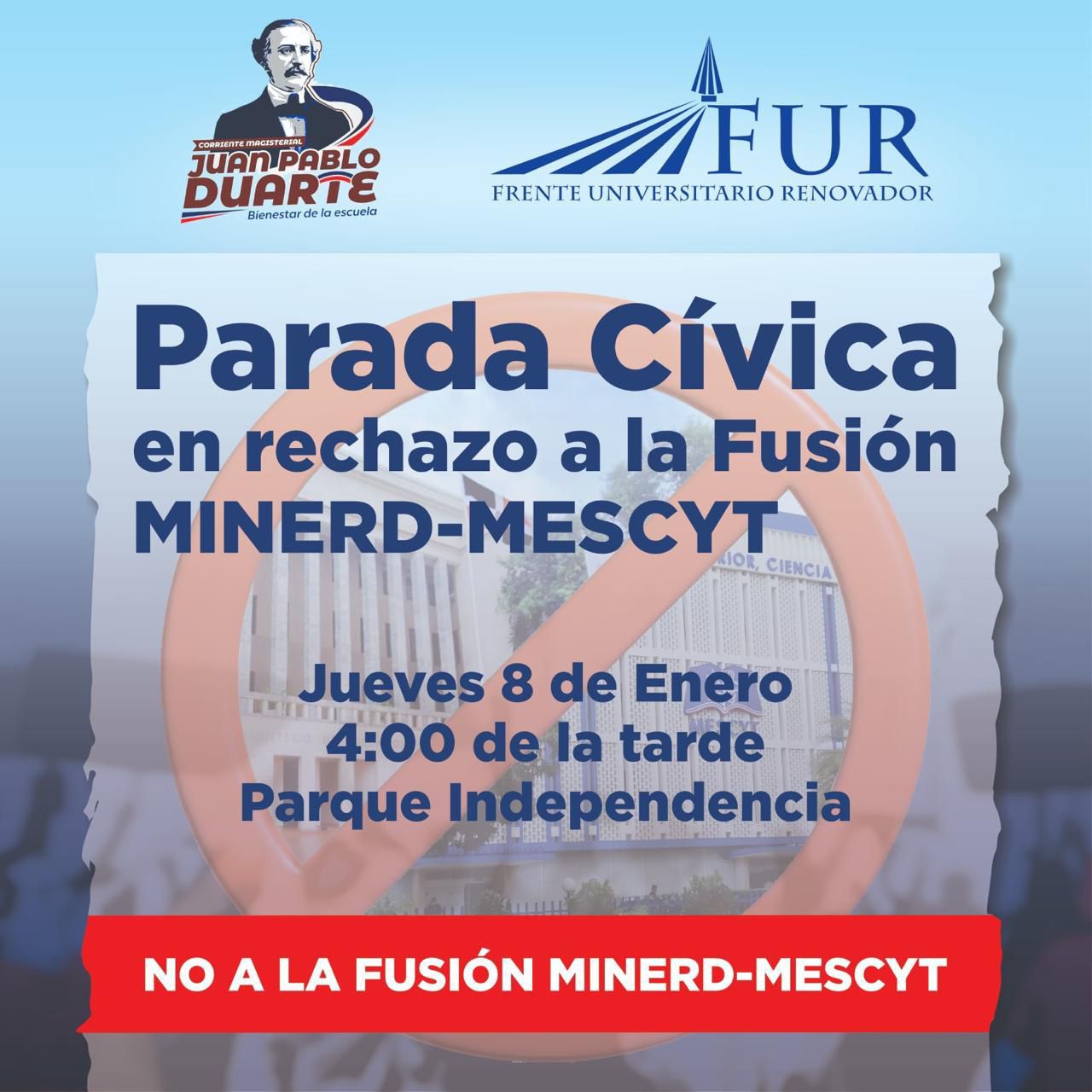 Parada cívica en Santo Domingo: defensa de la educación