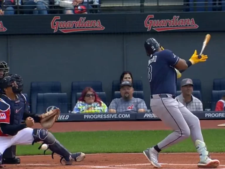 La situación del dominicano Junior Caminero es de día a día luego de recibir un pelotazo en la cara