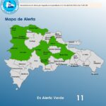 Alerta Verde por Lluvias en 11 Provincias de R.D.