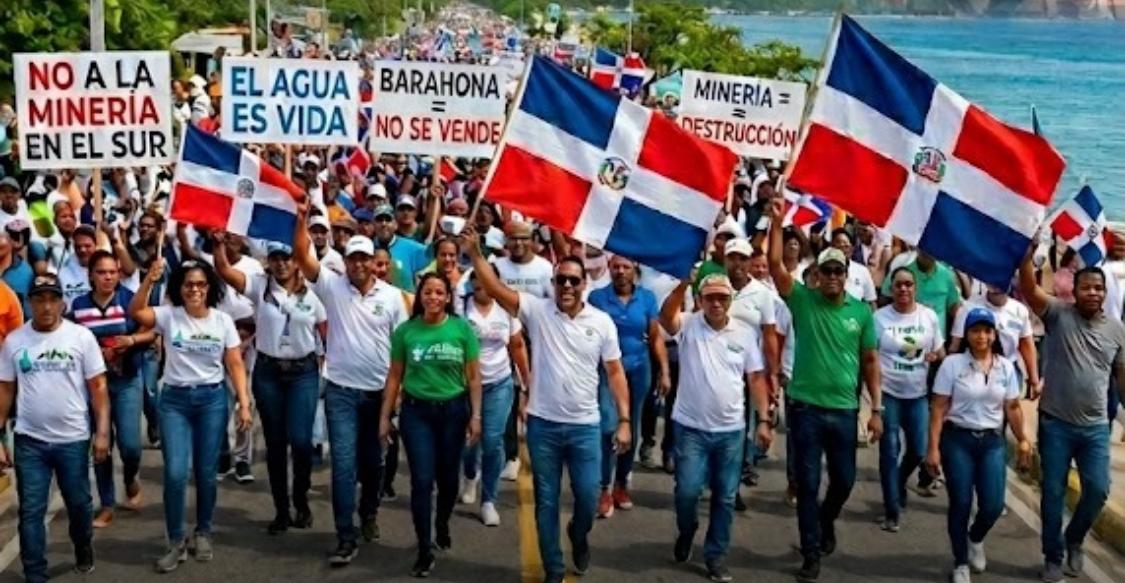En Dominicana continúan las protestas contra la explotación minera y por el medio ambiente; Barahona se manifestó