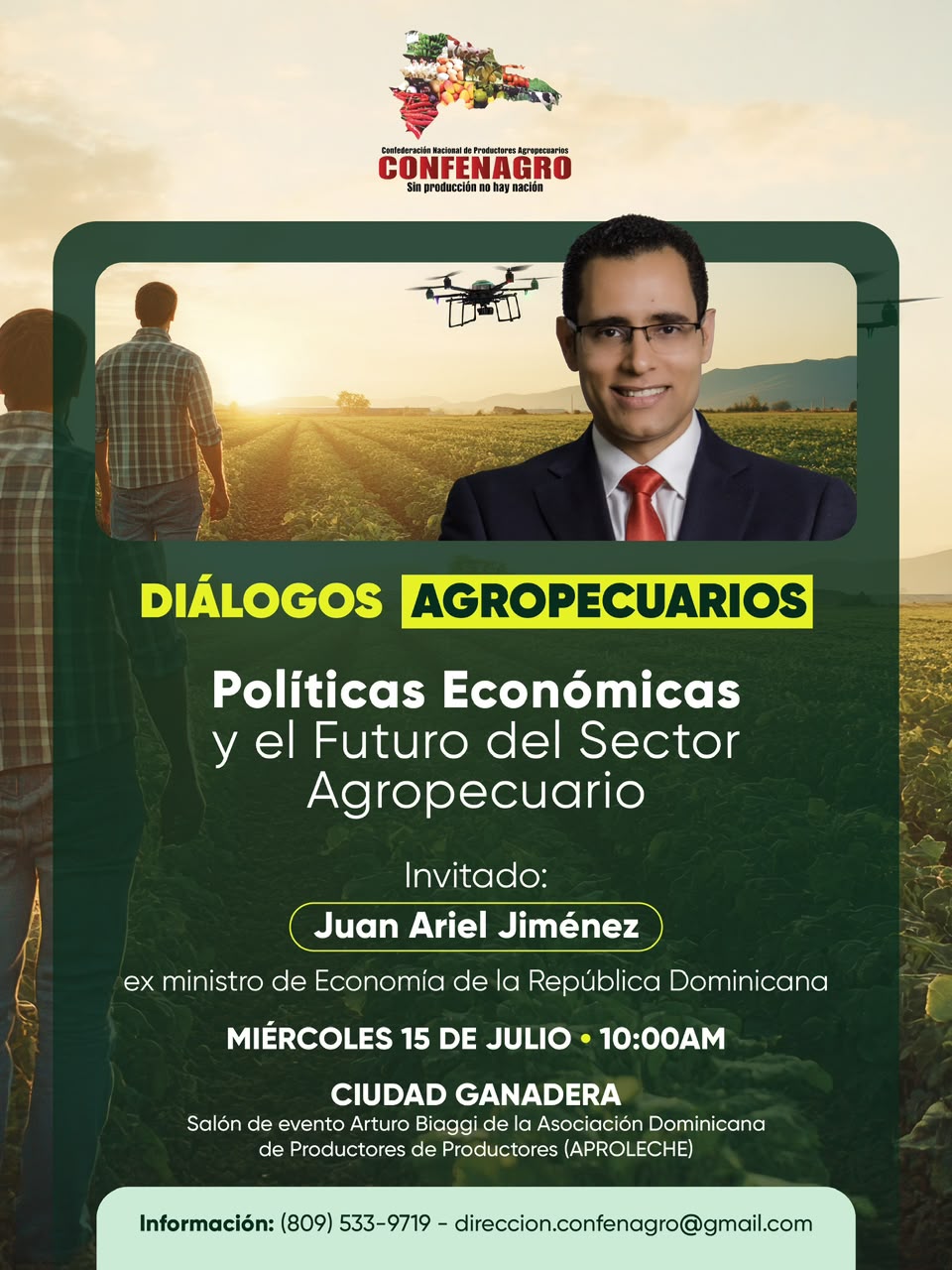 CONFENAGRO realizará encuentro sobre políticas económicas y futuro del sector agropecuario