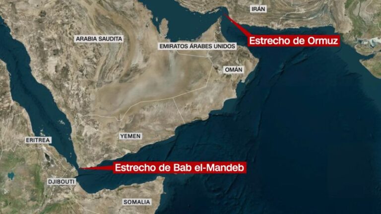 El tráfico marítimo se hunde en Ormuz y Bab al Mandeb tras el bloqueo hutí a Arabia Saudita