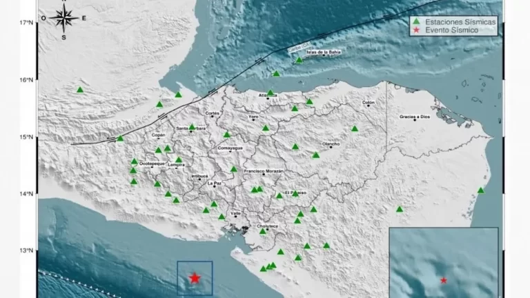 Sismo de magnitud 5,8 sacude el Pacífico frente a las costas de Honduras; descartan tsunami