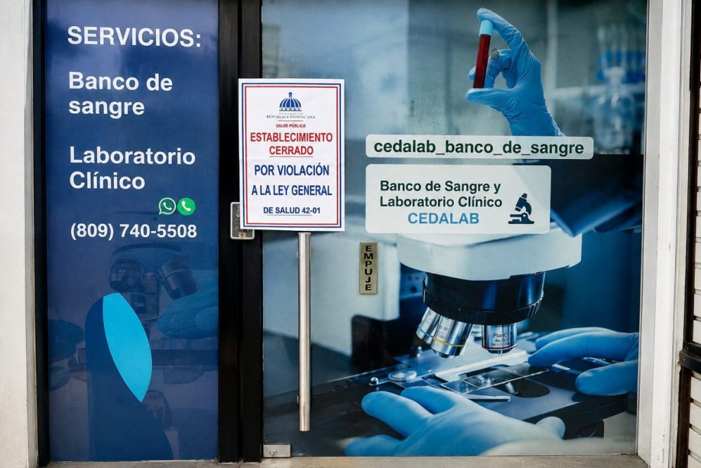 Salud Pública clausura un banco de sangre que operaba sin licencia en Villa Duarte