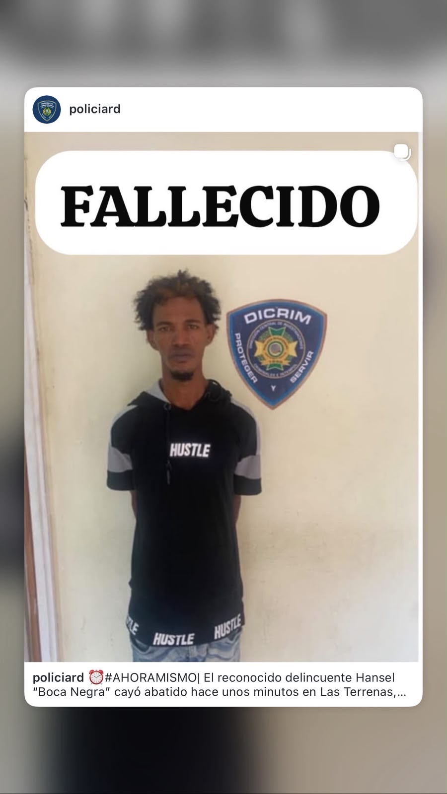 Cae abatido en Samaná reconocido delincuente "Hansel Boca Negra" Le ocupan arma de fuego