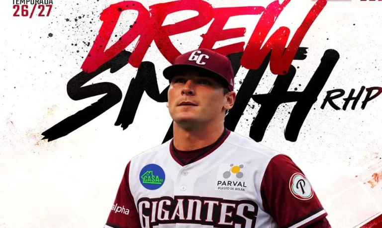 Los Gigantes del Cibao anunciaron la contratación del relevista derecho estadounidense Drew Smith