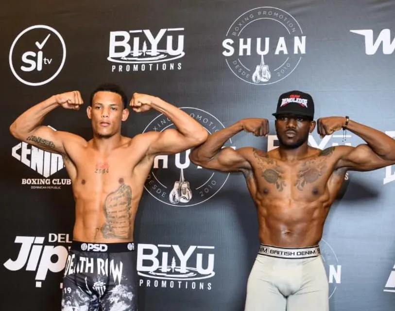Yunior Desir y Feudri Franco superaron la prueba del pesaje para el combate que sostendrán este viernes en el Coliseo de Boxeo Carlos "Teo" Cruz
