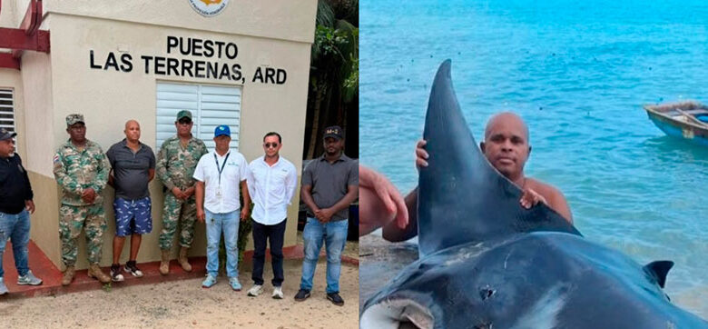 Detienen a hombre por captura ilegal de una mantarraya en Las Terrenas