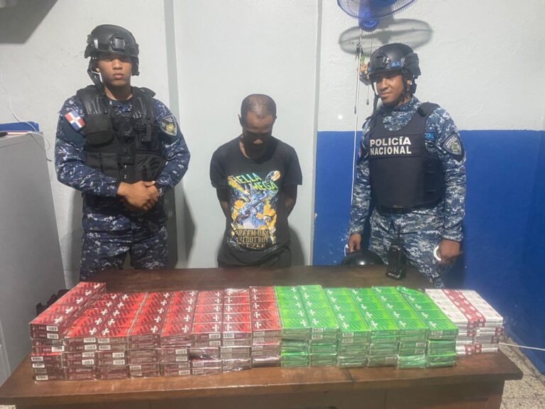 Policía Nacional apresa hombre con más de 9,000 cigarrillos ilegales en Las Matas de Farfán