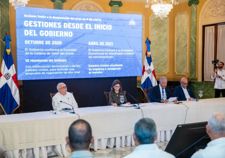 Gobierno anuncia defenderá producción de arroz ante Estados Unidos y reforzará acciones