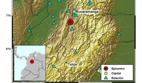 Sismo de magnitud 5,0 sacude el noreste de Colombia sin reportes de heridos ni daños